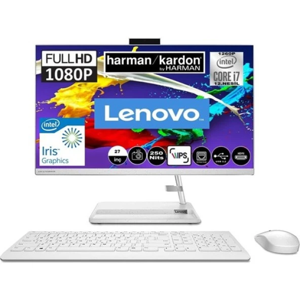 Lenovo Ideacentre 3 27IAP7 Intel Core I7 1260P 16GB 1tb HDD + 1tb SSD Freedos 27'' Fhd All In One Bilgisayar F0GJ00KATX