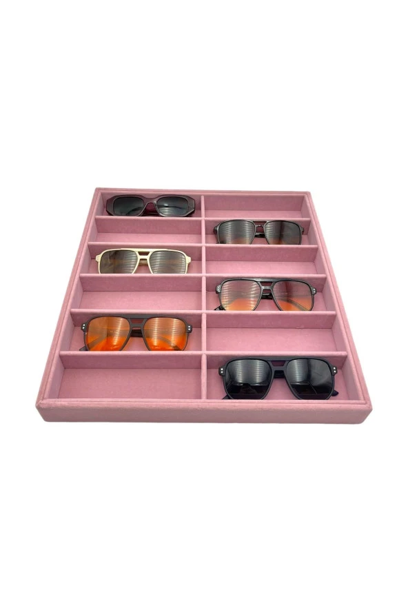 Gözlük Tablası 12 li Organizer Pembe - 2