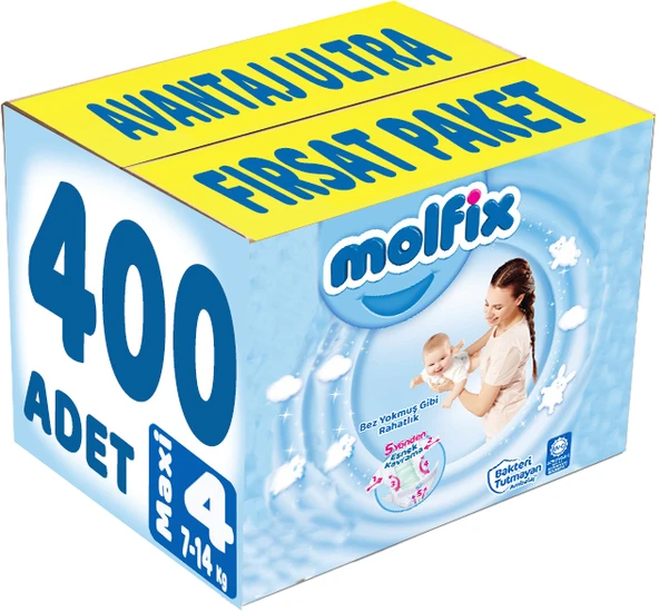 Molfix Bebek Bezi Beden:4 (7-14Kg) Maxi 400 Adet Avantaj Ultra Fırsat Pk ürün görseli 1