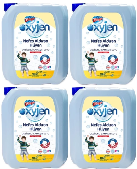 Bingo Çamaşır Suyu 3240ML Oksijenli Limon Kokulu (4 Lü Set)