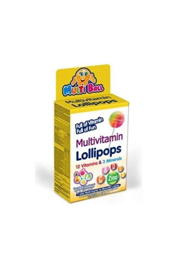 Multi Jelly Multiball Multivitamin 7 Adet Lolipops ( 12 Vitamin 3 Mineral )
