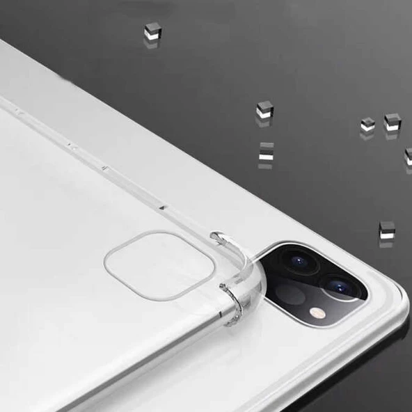 Apple iPad Pro 11 1/2/3/4. Nesil Kılıf Kalem Bölemli Standlı Darbelere Dayanıklı Şeffaf Kapak - 9