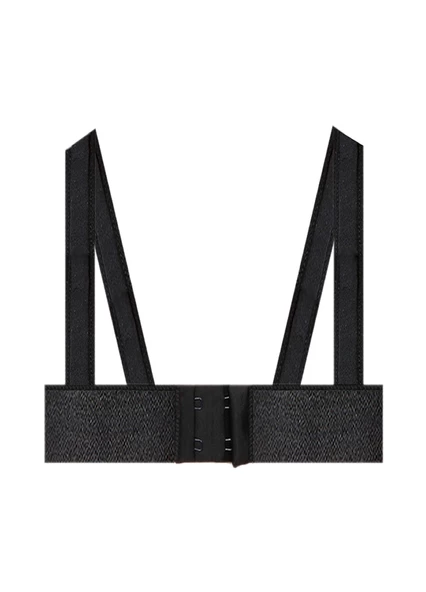 Alışveriş Meydanı Kadın Siyah Omuz Destekli Sporcu Sütyeni - 2