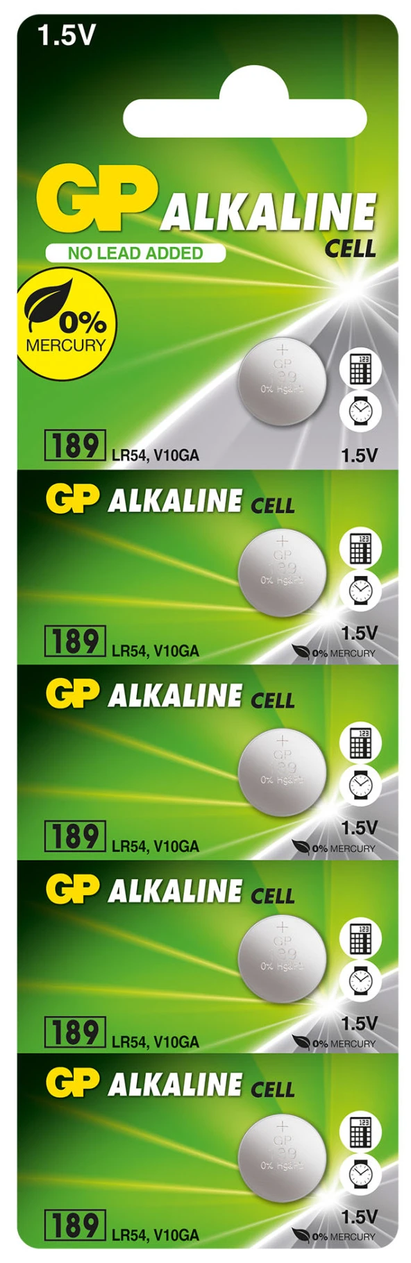 GP GP189 LR54 Alkalin Düğme Pil 5 Li Paket