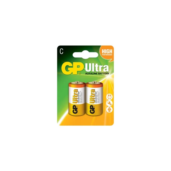 GP LR14 Orta Boy Ultra Alkalin Pil 2 Li Paket C Boy