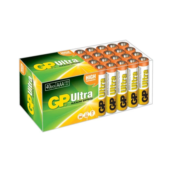 Gp R03 AAA Boy Ultra Alkalin İnce Kalem Pil 40 Lı Paket