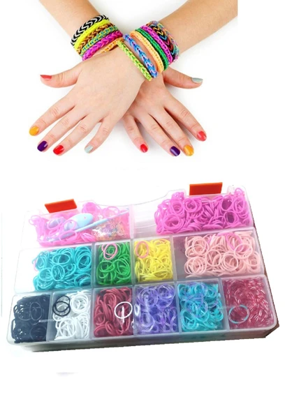 Hayal Sepeti Lastik Bileklik Yapma Seti 12 Bölmeli Özel Kutusu ile - 4