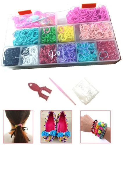 Hayal Sepeti Lastik Bileklik Yapma Seti 12 Bölmeli Özel Kutusu ile - 2