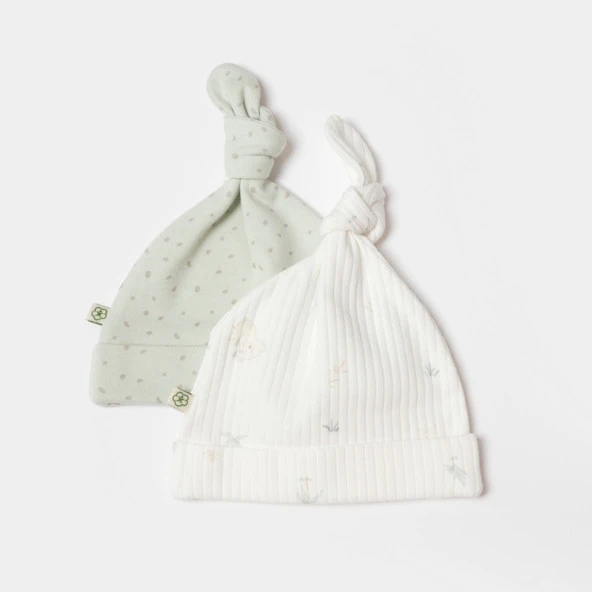 Bibaby Biorganic Koala Jungle 2'Li Bebek Şapka 72221 Mint