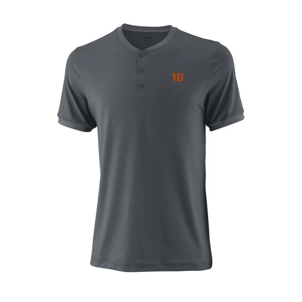 Wilson UWII Henley DK Gri Erkek Tenis T-Shirt wra762906 - 3