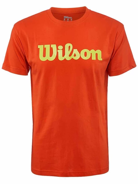 Wilson M Script Logo Cotton Turuncu Erkek Tenis T-Shirt - 10