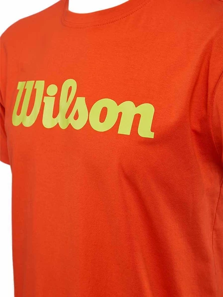 Wilson M Script Logo Cotton Turuncu Erkek Tenis T-Shirt - 6