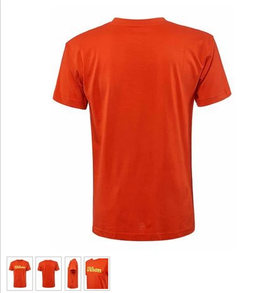 Wilson M Script Logo Cotton Turuncu Erkek Tenis T-Shirt - 9