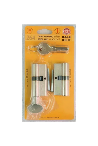 Kale 68 Mm Çelik Kapı 2 li Set Alt Üst Aynı Anahtar İle Açılır