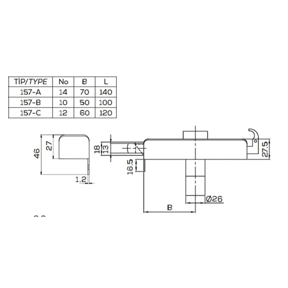 Kale 157 B Tirajlı Demir Kapı Kilidi - 2