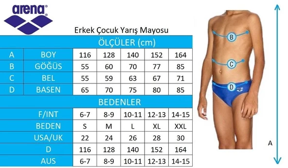 Arena B Powerskin ST 2.0 Jmr Siyah Erkek Çocuk Mayosu - 7