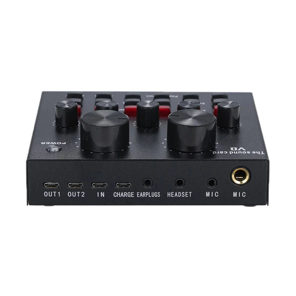 Canlı Yayın Kayıt Ses Değiştirme Karaoke Bluetooth Ses Kart V8 - 2