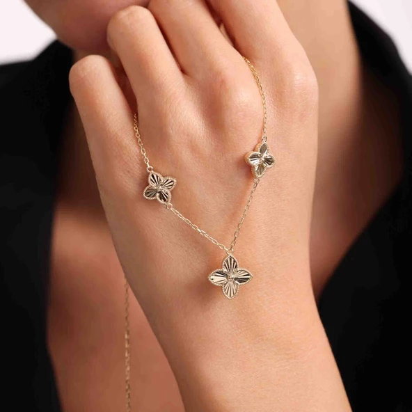 Altın Yonca Kolye 3'lü ürün görseli 1