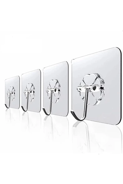 Askı Askılık 10 Adet Güçlü Şeffaf Duvar Askısı Askılığı Yapışkan Vantuz Kanca Sticker