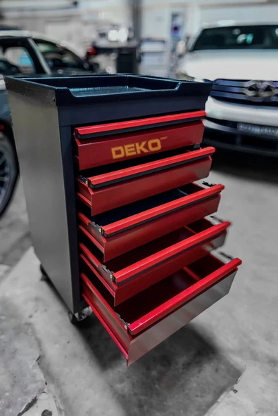 DEKO Darbeye Dayanıklı Lüx Kalite 5 Çekmeceli Alet Dolabı Atölye Usta Garaj Takım Arabası (BOŞ) - 2