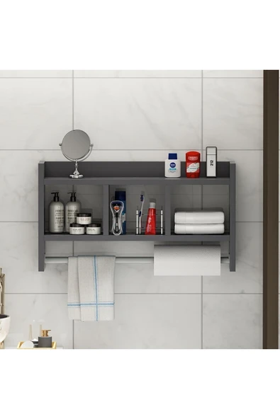 İNARCH DİZAYN Asya Duvar Rafı Antrasit - 3