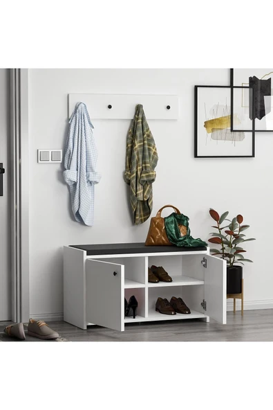 İNARCH DİZAYN Zen Askılıklı Ayakkabılık Beyaz - 4