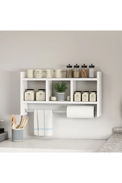 İNARCH DİZAYN Asya Duvar Rafı Beyaz - 6