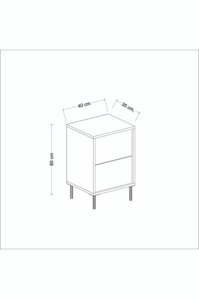 İNARCH DİZAYN İmaj Komodin Beyaz (Mermer Desen) - Resim 6