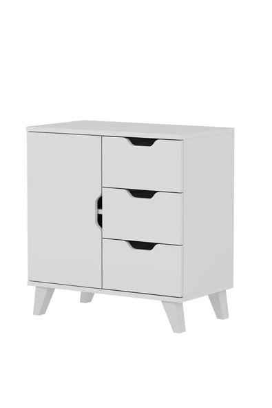 İNARCH DİZAYN Valencia (3 Çekmece 1 Dolap) Şifonyer Beyaz - 4