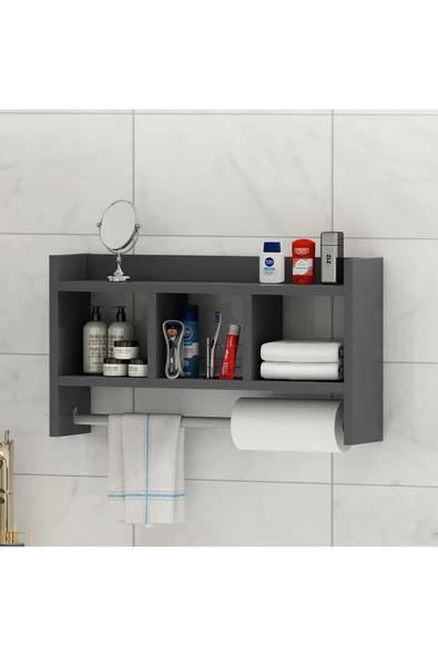 İNARCH DİZAYN Asya Duvar Rafı Antrasit - 4