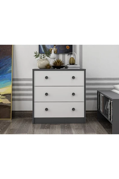 İNARCH DİZAYN Life Şifonyer Beyaz/Antrasit ürün görseli