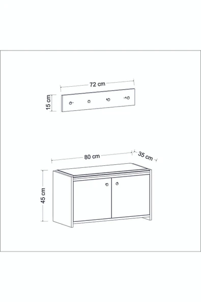 İNARCH DİZAYN Zen Askılıklı Ayakkabılık Beyaz - 8