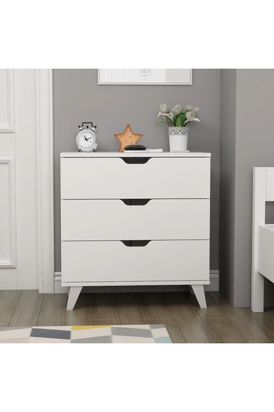 İNARCH DİZAYN Valencia 3 Çekmeceli Şifonyer Beyaz - 2