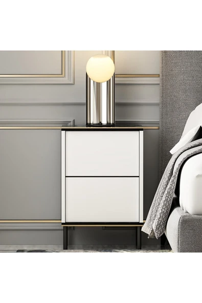 İNARCH DİZAYN İmaj Komodin Beyaz (Mermer Desen) ürün görseli