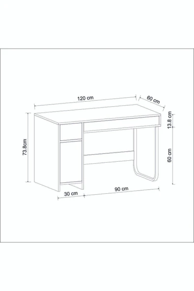 İNARCH DİZAYN ÇM002 Asil Çalışma Masası Beyaz - 8