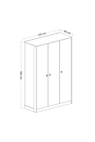 İNARCH DİZAYN Life Gardırop Beyaz/Antrasit - Resim 7