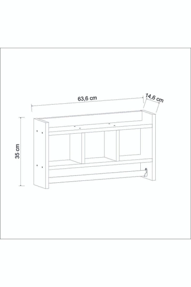 İNARCH DİZAYN Asya Duvar Rafı Beyaz - 5