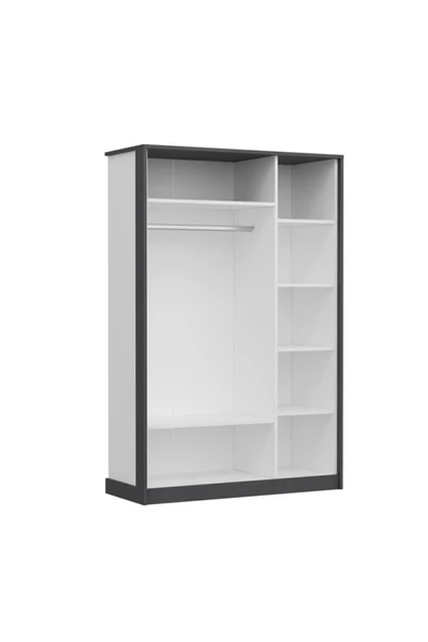 İNARCH DİZAYN Life Gardırop Beyaz/Antrasit - Resim 4