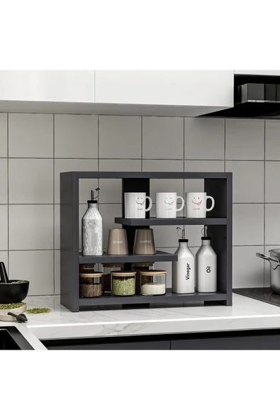 İNARCH DİZAYN Gupse Raf Antrasit - 3