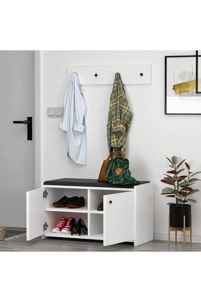 İNARCH DİZAYN Zen Askılıklı Ayakkabılık Beyaz - 6