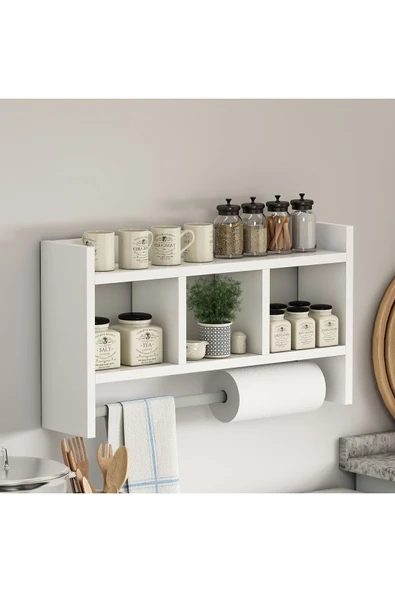 İNARCH DİZAYN Asya Duvar Rafı Beyaz - 2