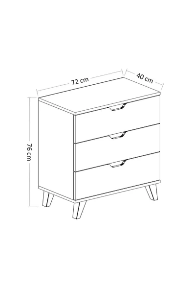 İNARCH DİZAYN Valencia 3 Çekmeceli Şifonyer Beyaz - 5