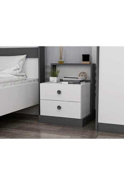 İNARCH DİZAYN Life Genç Odası Takımı Beyaz/Antrasit - 4