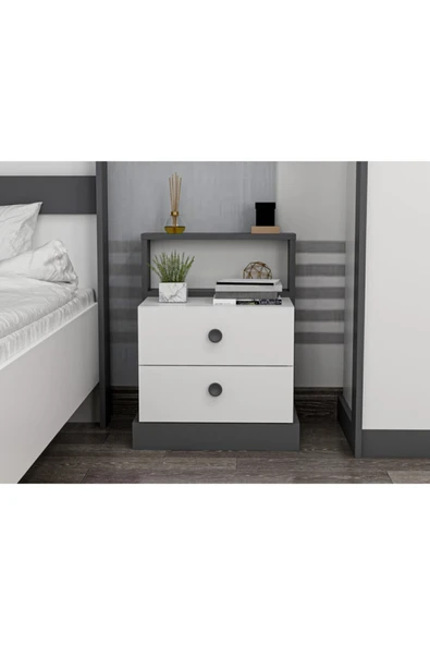 İNARCH DİZAYN Life Komodin Beyaz/Antrasit ürün görseli