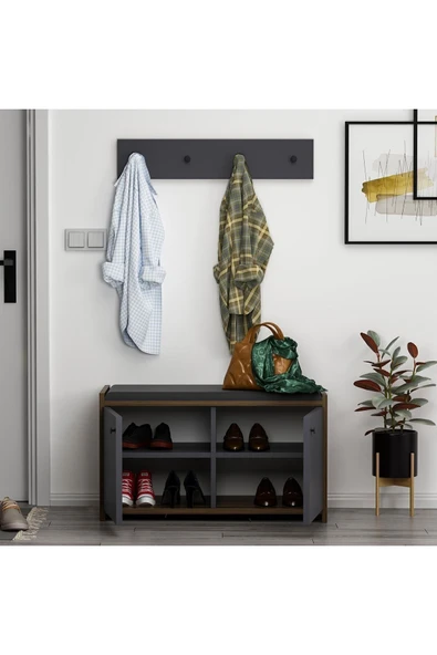 İNARCH DİZAYN Zen Askılıklı Ayakkabılık Antrasit - 6