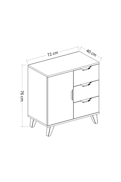 İNARCH DİZAYN Valencia (3 Çekmece 1 Dolap) Şifonyer Beyaz - 7