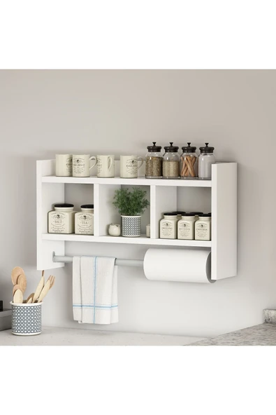 İNARCH DİZAYN Asya Duvar Rafı Beyaz - 7