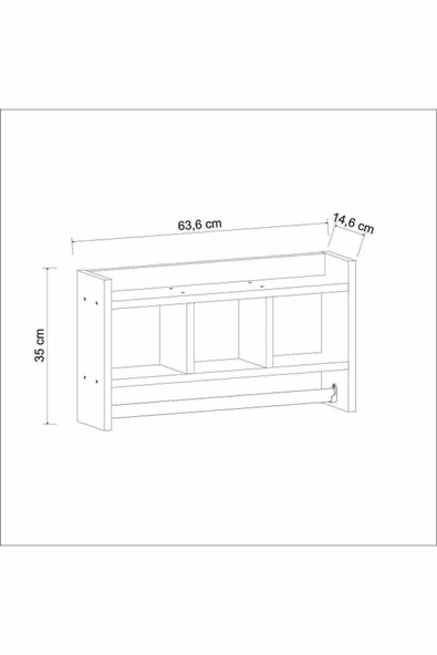 İNARCH DİZAYN Asya Duvar Rafı Antrasit - 5