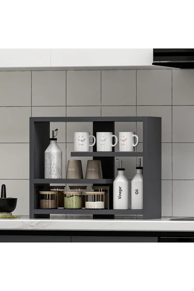 İNARCH DİZAYN Gupse Raf Antrasit - 2