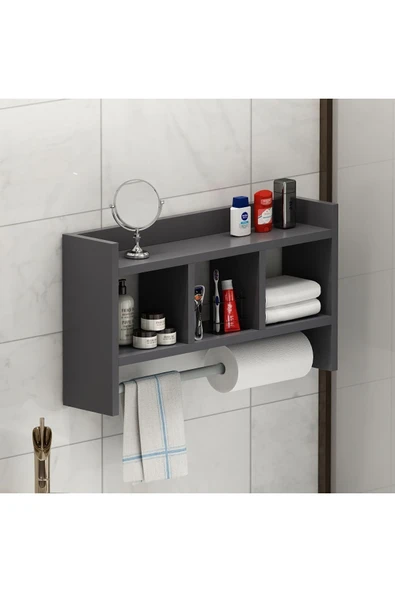 İNARCH DİZAYN Asya Duvar Rafı Antrasit - 6